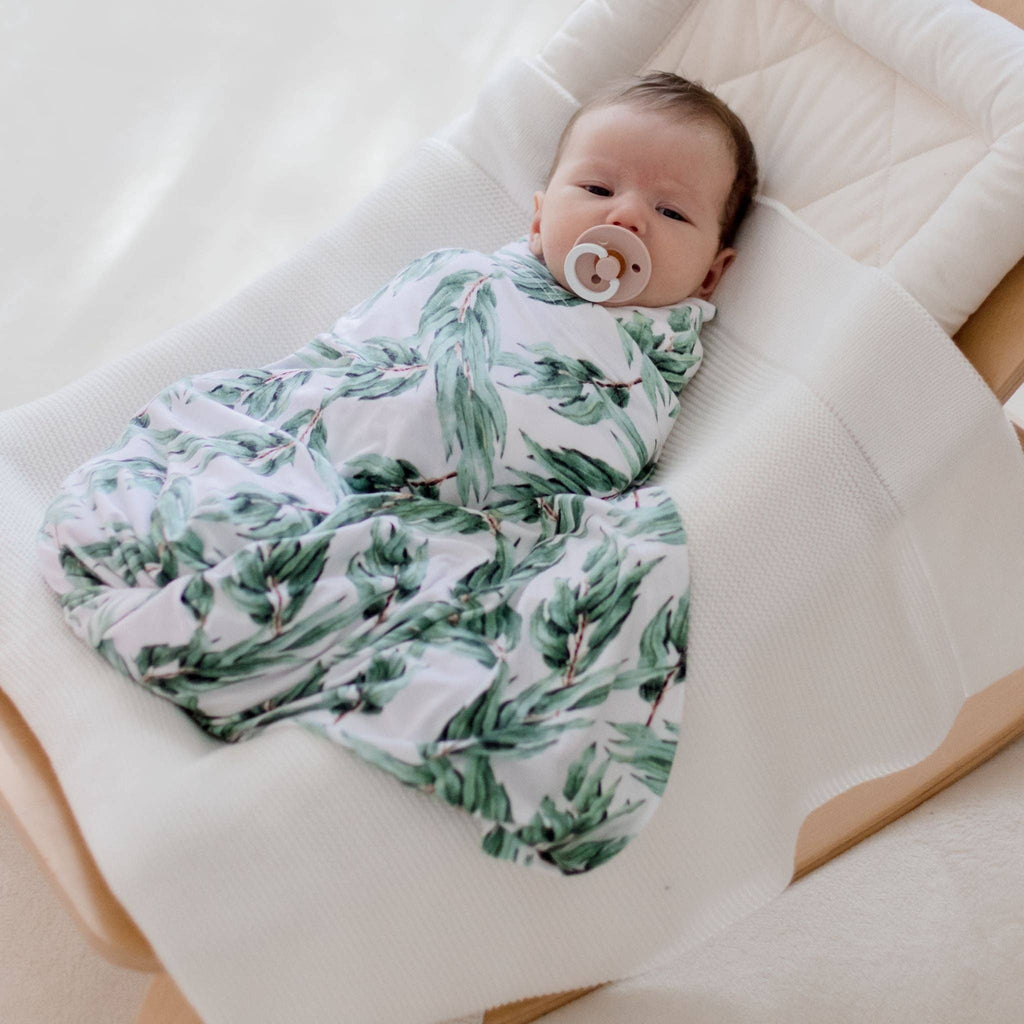 Stretchy Baby Swaddle Wrap | Blue Gum Leaf
