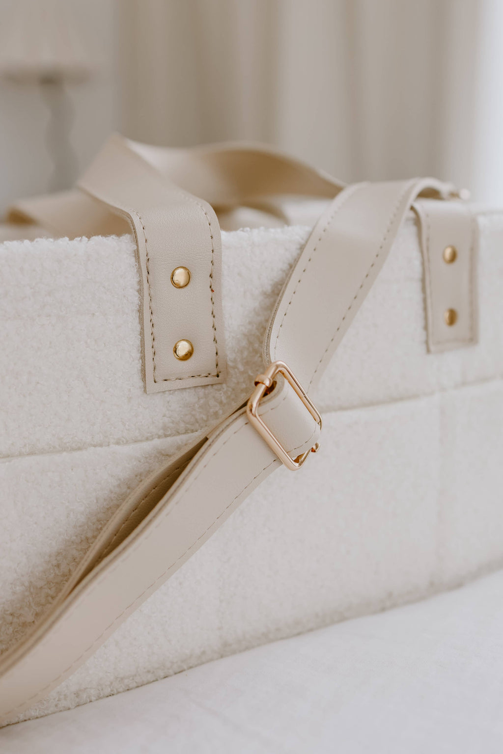 Teddy Boucle Nappy Caddy | Cream