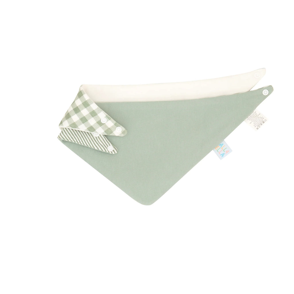 Bandana Bibs 2 Pack - Gingham Sage