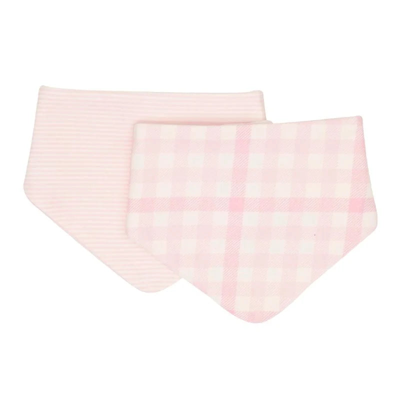 Bandana Bibs 2 Pack - Gingham Pink