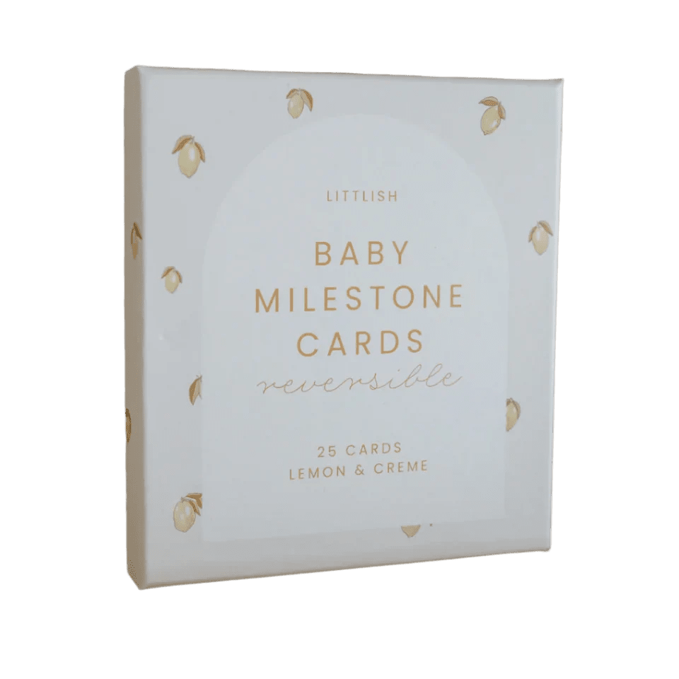 Baby Milestone Cards Lemon & Crème premium baby gift - Baba-lando
