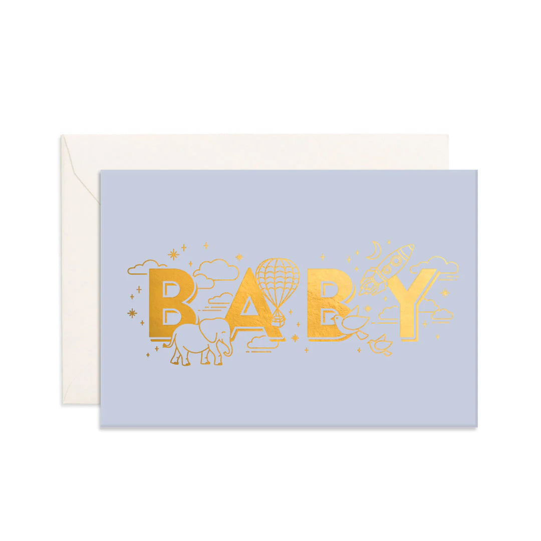 Baby | Duck Egg Blue - Mini Greeting Card
