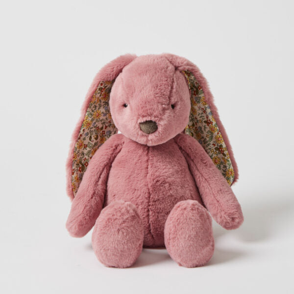 Raspberry Plush Bunny (floral ears) | Jiggle & Giggle | Medium