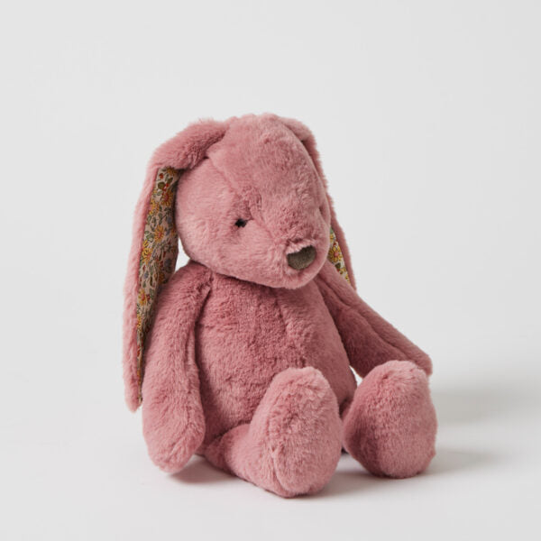 Raspberry Plush Bunny (floral ears) | Jiggle & Giggle | Medium