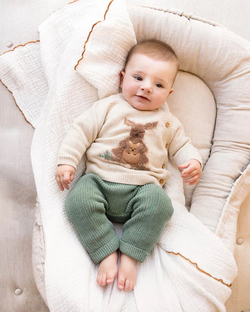 Charlie Organic Knitted Leggings - Fern/Marl