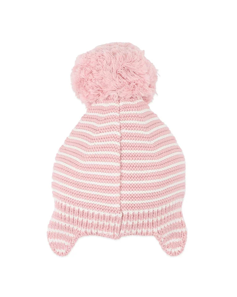 Fern Stripe Organic Knitted Beanie - Blossom