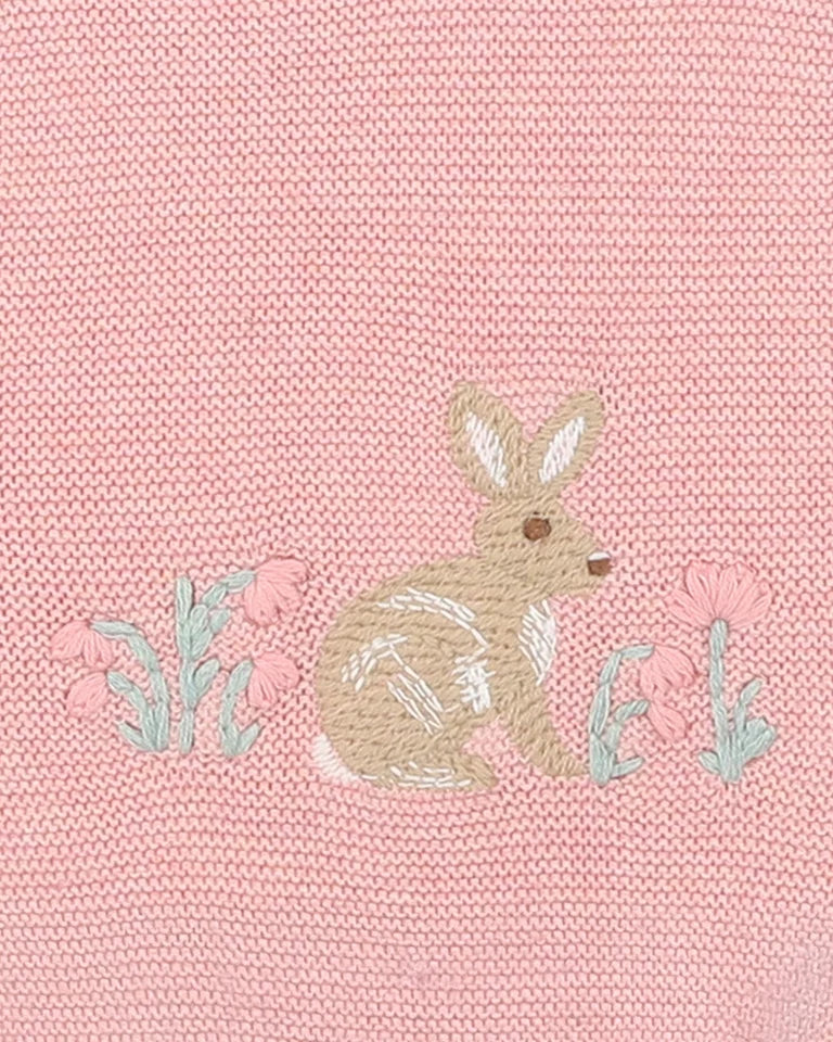 Fern Bunny Organic Knitted Jumper - Blossom