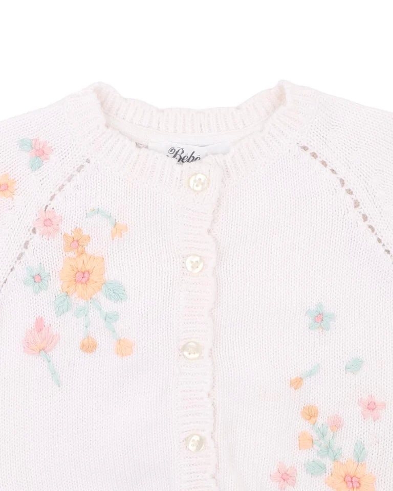 Fern Hand Embroidered Organic Knitted Cardigan