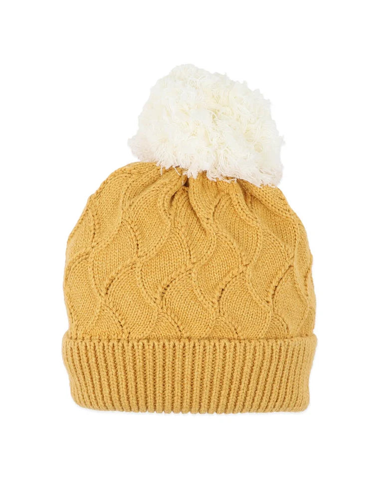 Winnie Knitted Beanie - Mustard/Marl