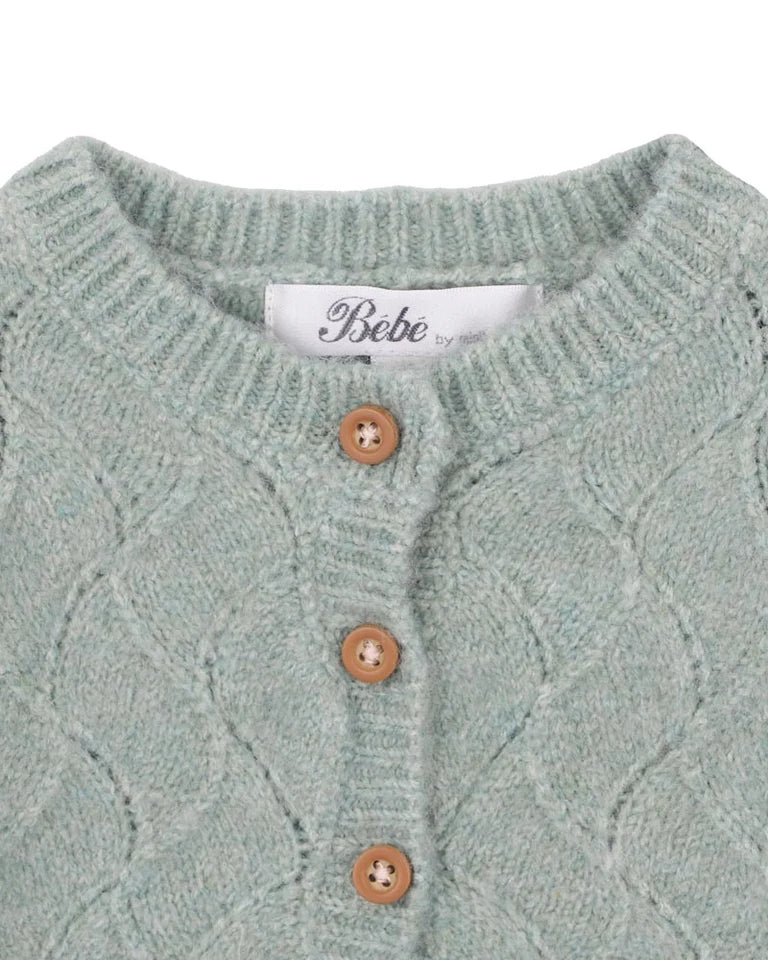 Girls Sage Pointelle Cardigan
