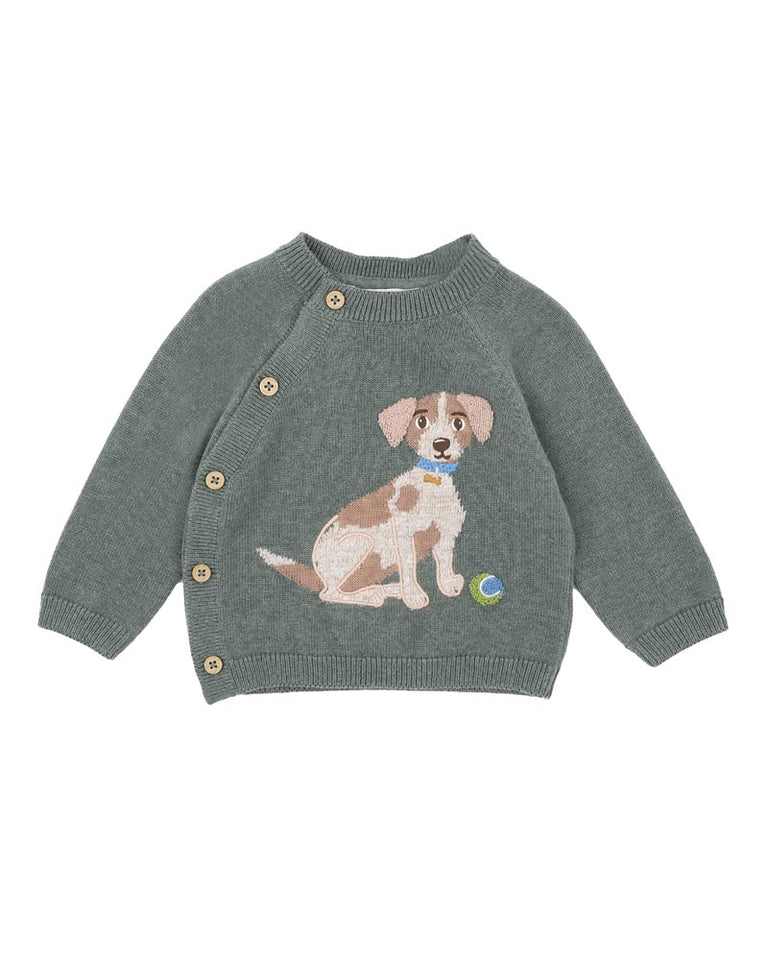 Otto Proud Puppy Organic Knitted Jumper - Sage