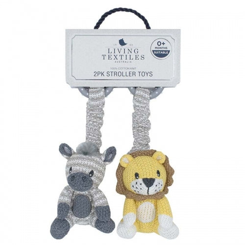Stroller Toy Pair | Lion & Zebra