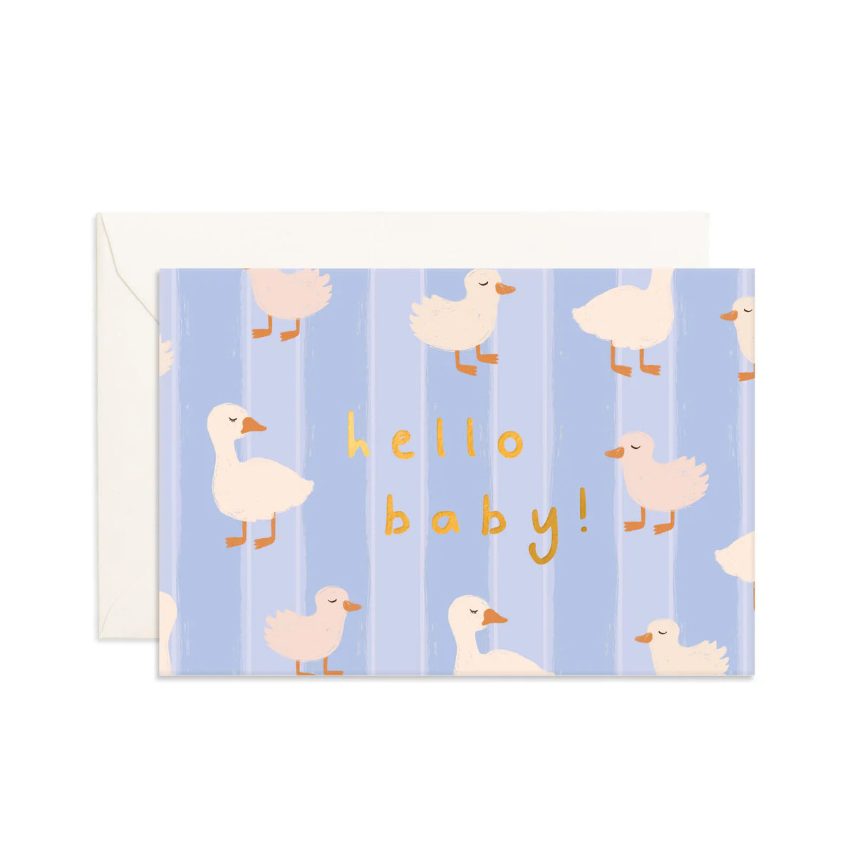 Hello Baby | Ducks Blue - Mini Greeting Card