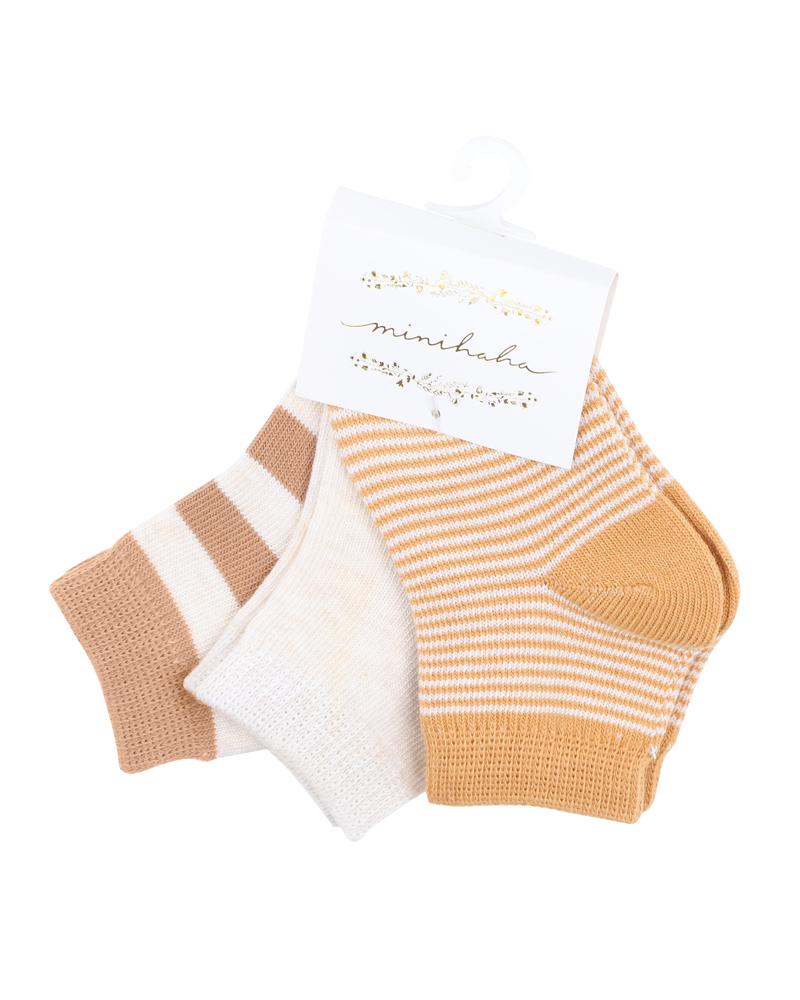 3 Pk Socks Mixed Neutrals