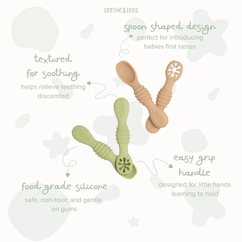 Mashie Spoon Teether Set | Peach