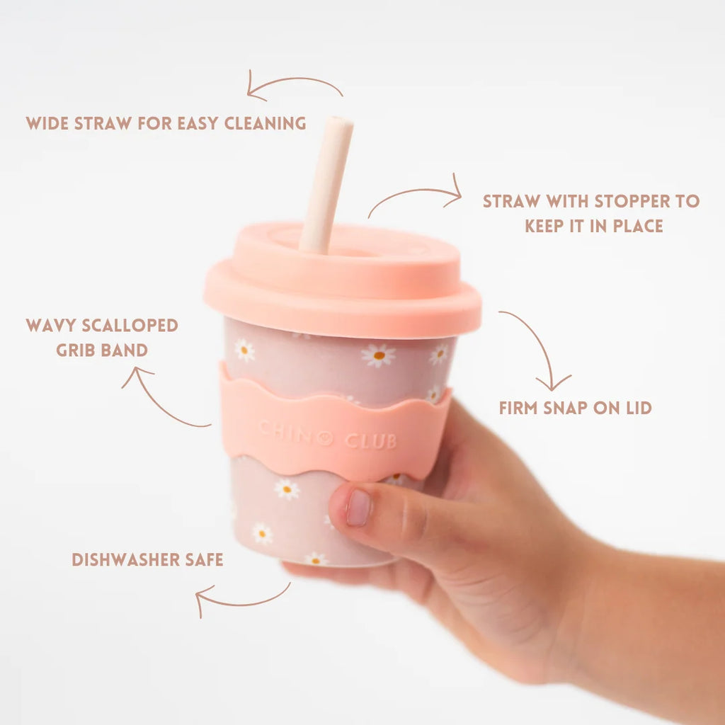 Babychino Cup (4oz) Pink Daisy
