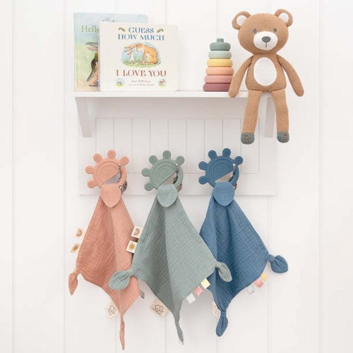 Silicone Teether With Muslin | Sage