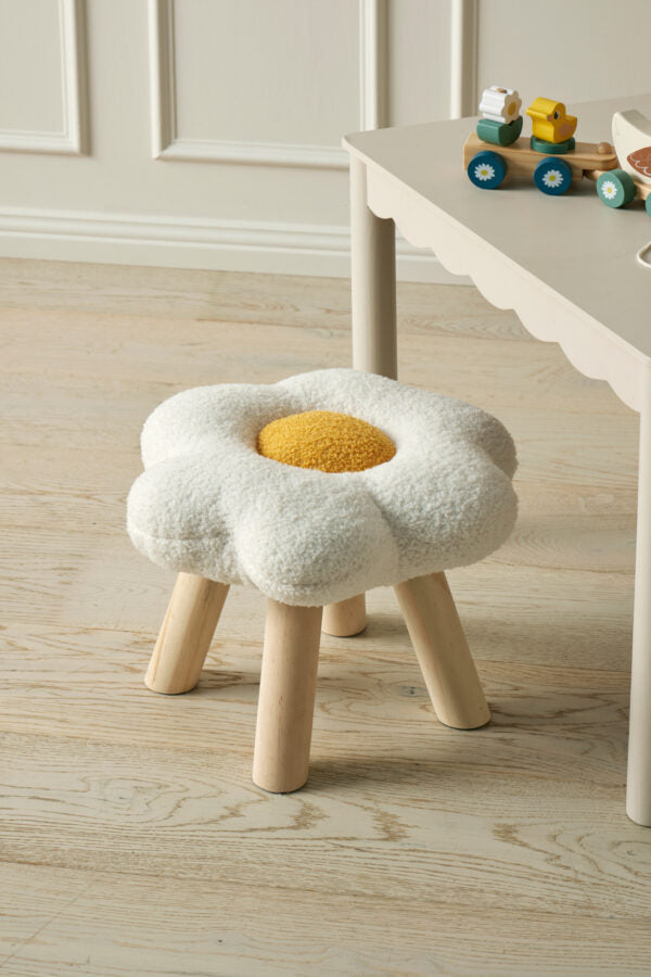 Sunny Side Up Bouclé Kids Stool | Jiggle & Giggle