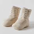 Jiggle & Giggle Cable Knit Booties | Natural