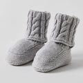 Jiggle & Giggle Cable Knit Booties | Grey