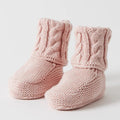Jiggle & Giggle Cable Knit Booties | Pink