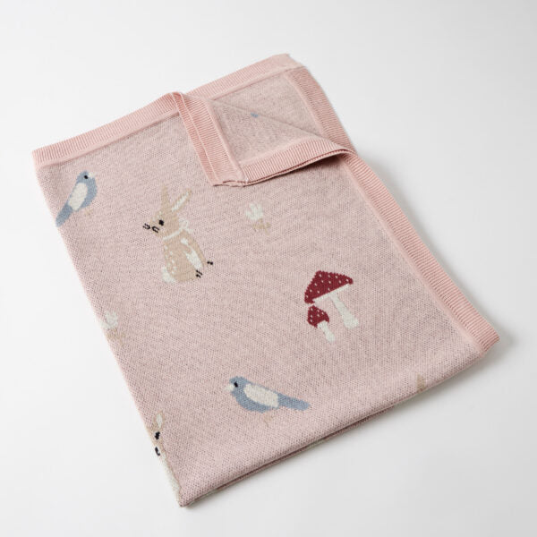 Enchanted Knitted Baby Blanket | Dusky Pink