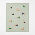 Dachshund Knitted Baby Blanket | Sage