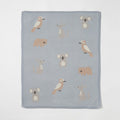 Australiana Knitted Baby Blanket | Dusky Blue