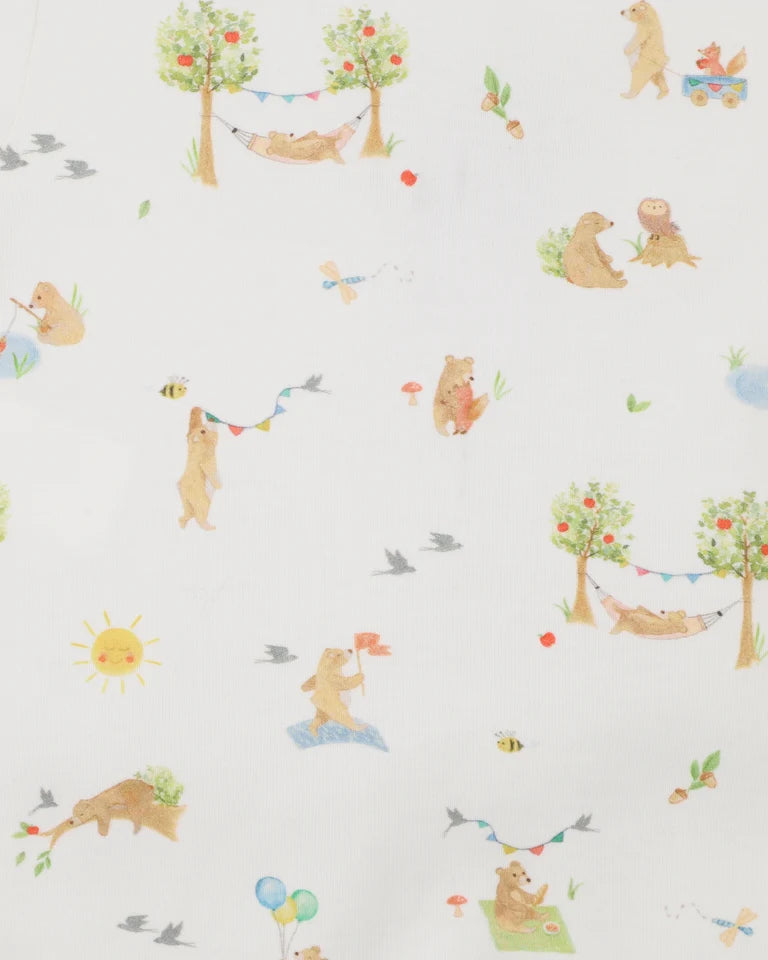 Bear Print Organic LS Zipsuit