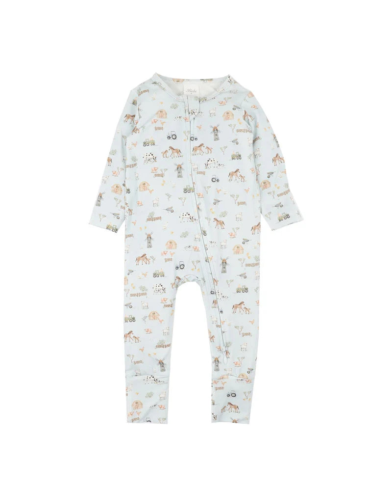 Farm Print Eco Cosy LS Zipsuit