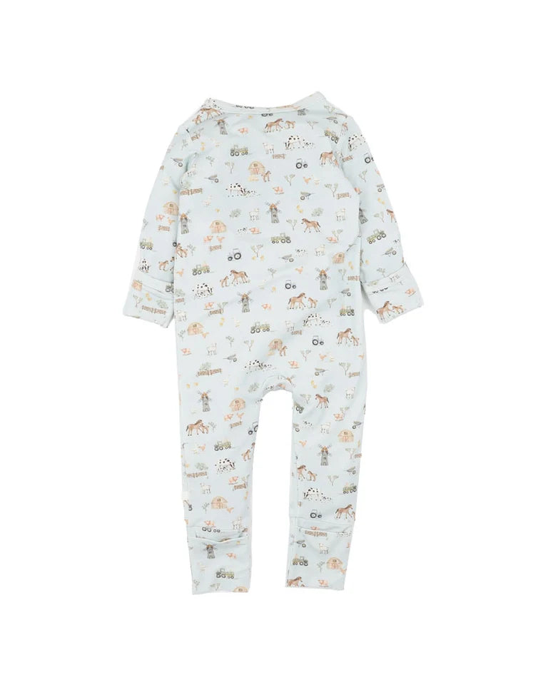 Farm Print Eco Cosy LS Zipsuit