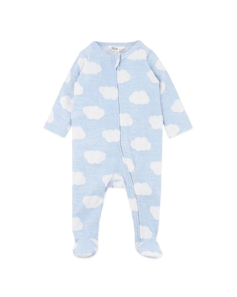 Blue Cloud Organic Jacquard LS Onesie