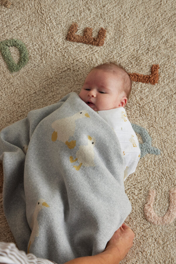 Wiggles Knitted Baby Blanket | Grey