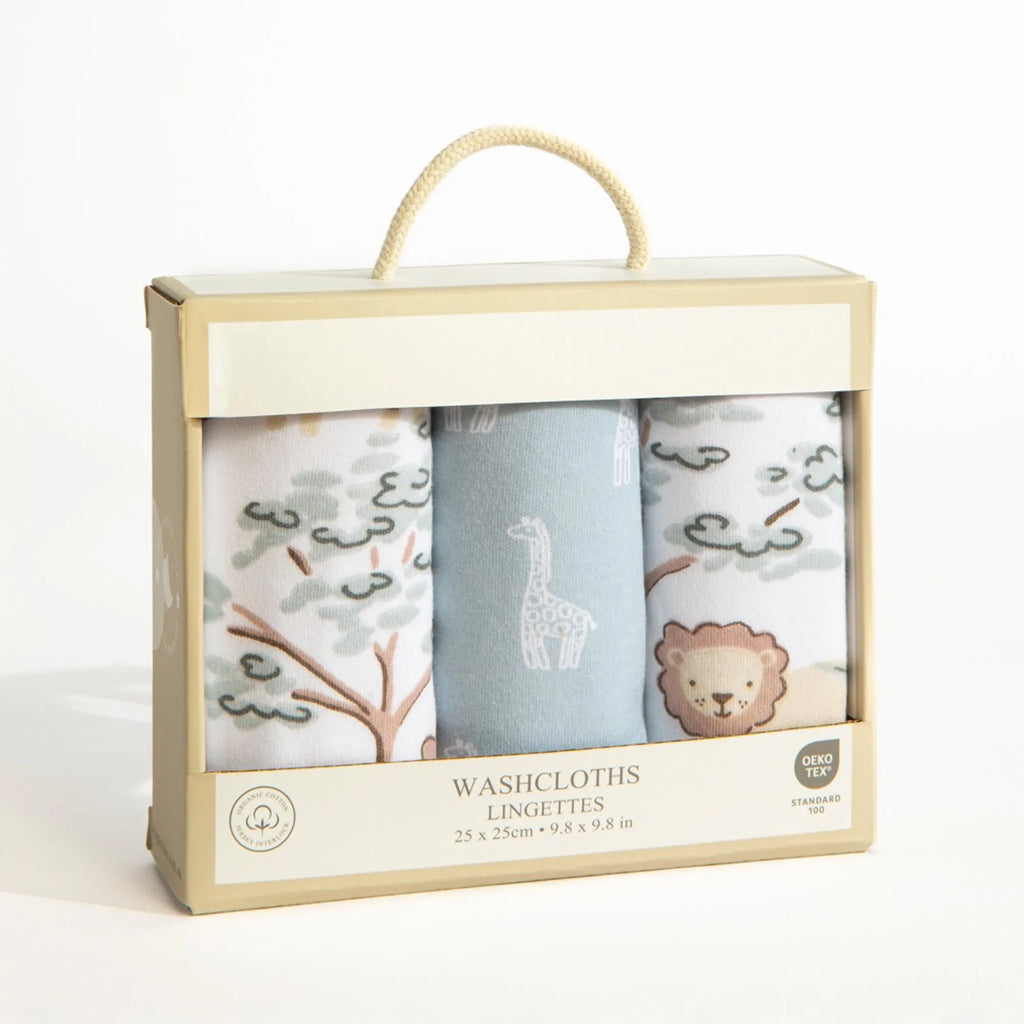 Organic Wash Cloths | Wild Safari - set of 3