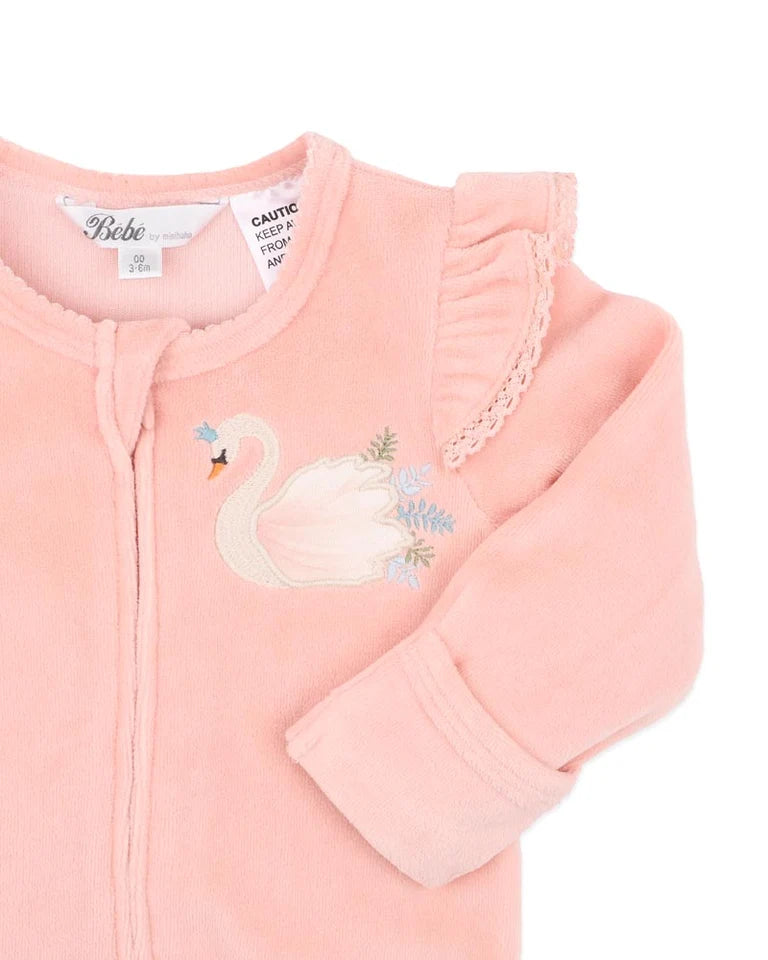 Gemma Velour Zip Onesie