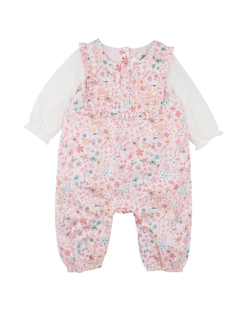 Fern Organic Woven LS Romper - Floral
