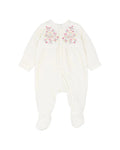 Winnie Embroidered Velour Zip Onesie