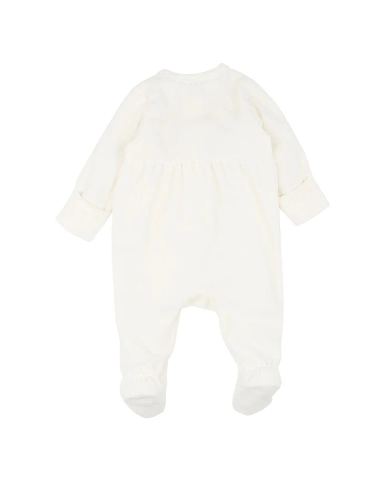Winnie Embroidered Velour Zip Onesie