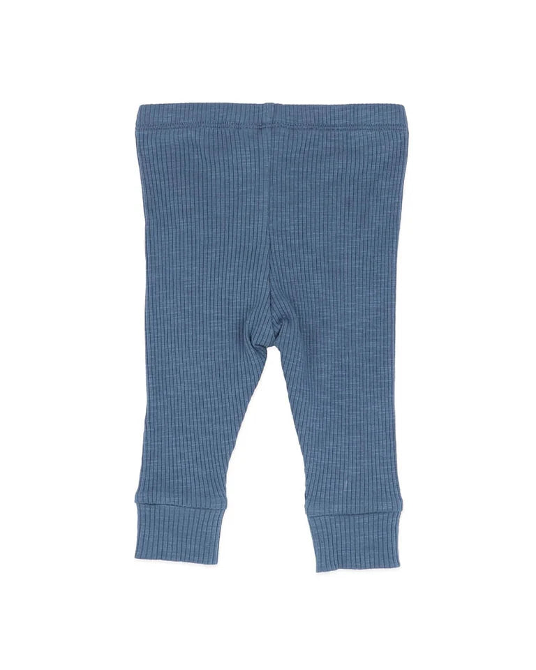 Hunter Plain Rib Leggings - Blue
