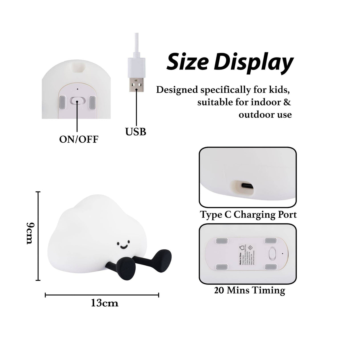 LED Touch Control Night Light | Cloud