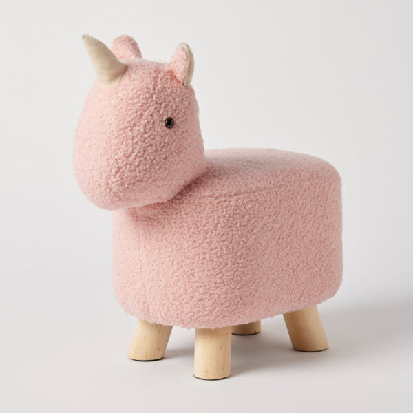 Bouclé Kids Stool | Unicorn