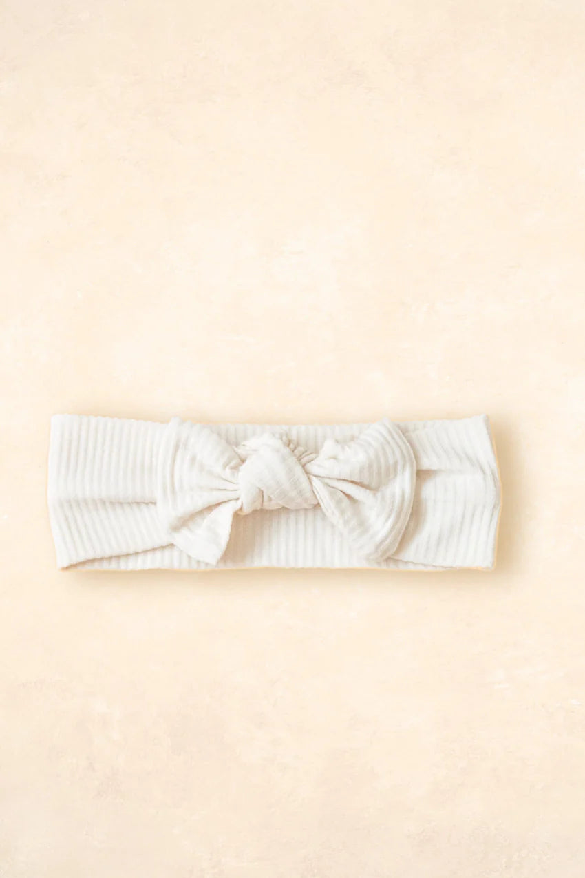 Bamboo Stretch Bow Headband | Ivory