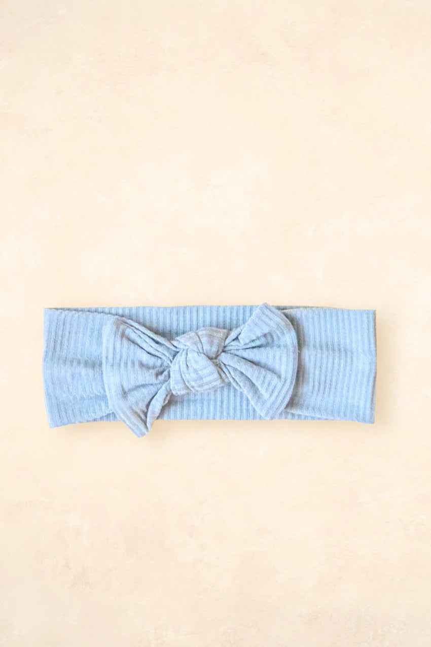 Bamboo Stretch Bow Headband | Pastel Sky