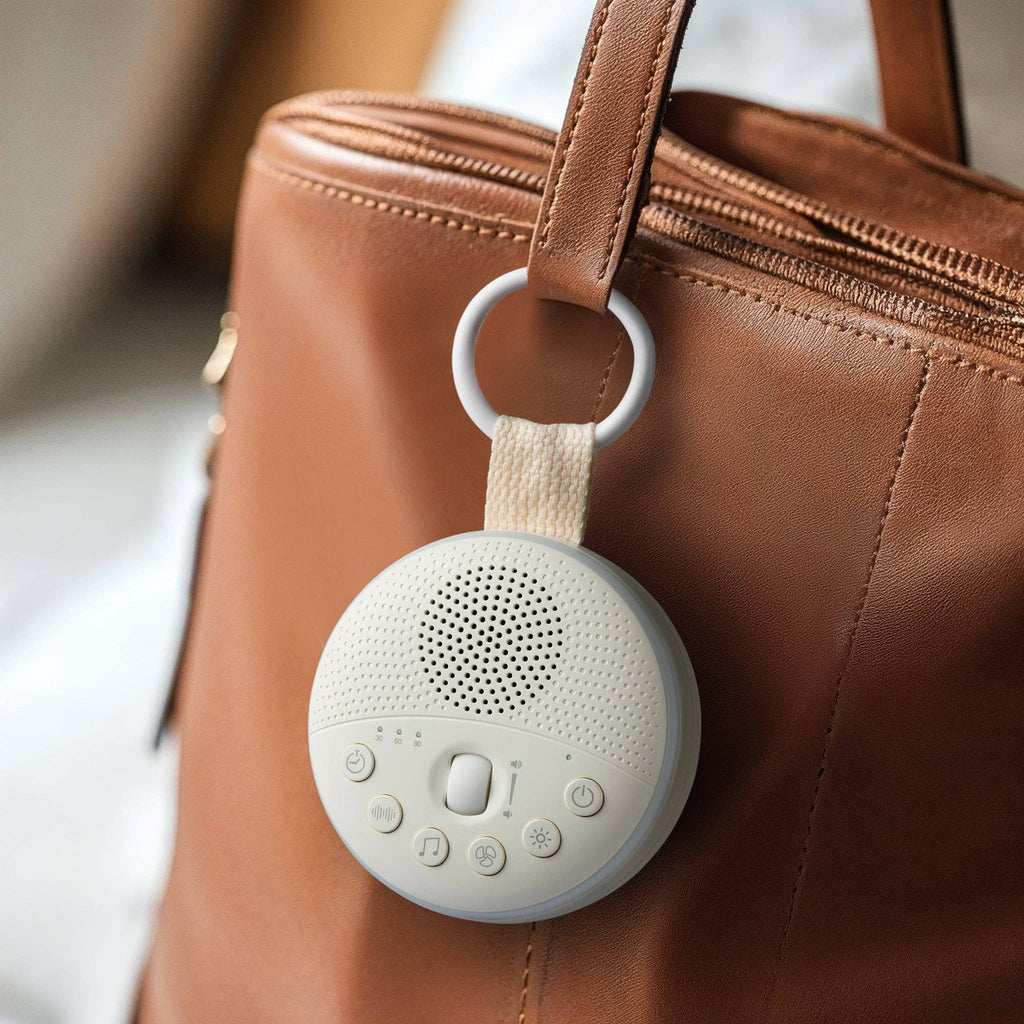 Portable Baby White Noise Machine & Night Light | White & Cream