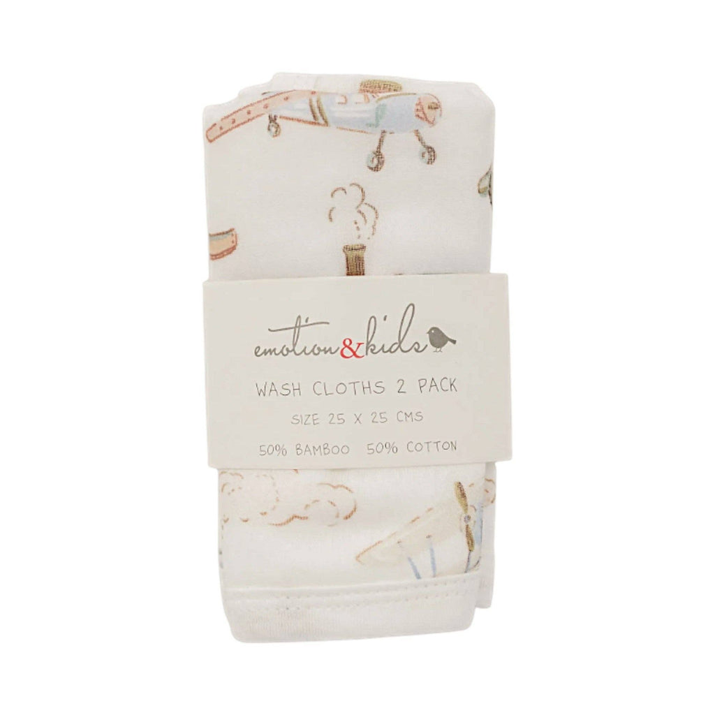 Vintage Transport Baby Washcloths | 2 Pack