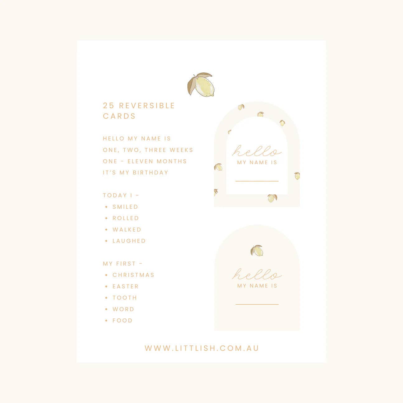 Baby Milestone Cards | Lemon & Creme