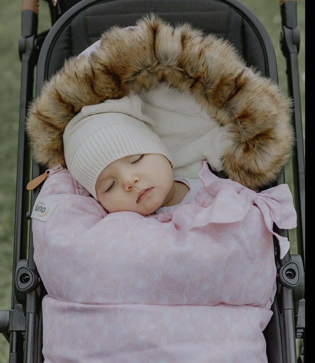 Nordic Footmuff Pram Liner | Pink Feather by Baby luno