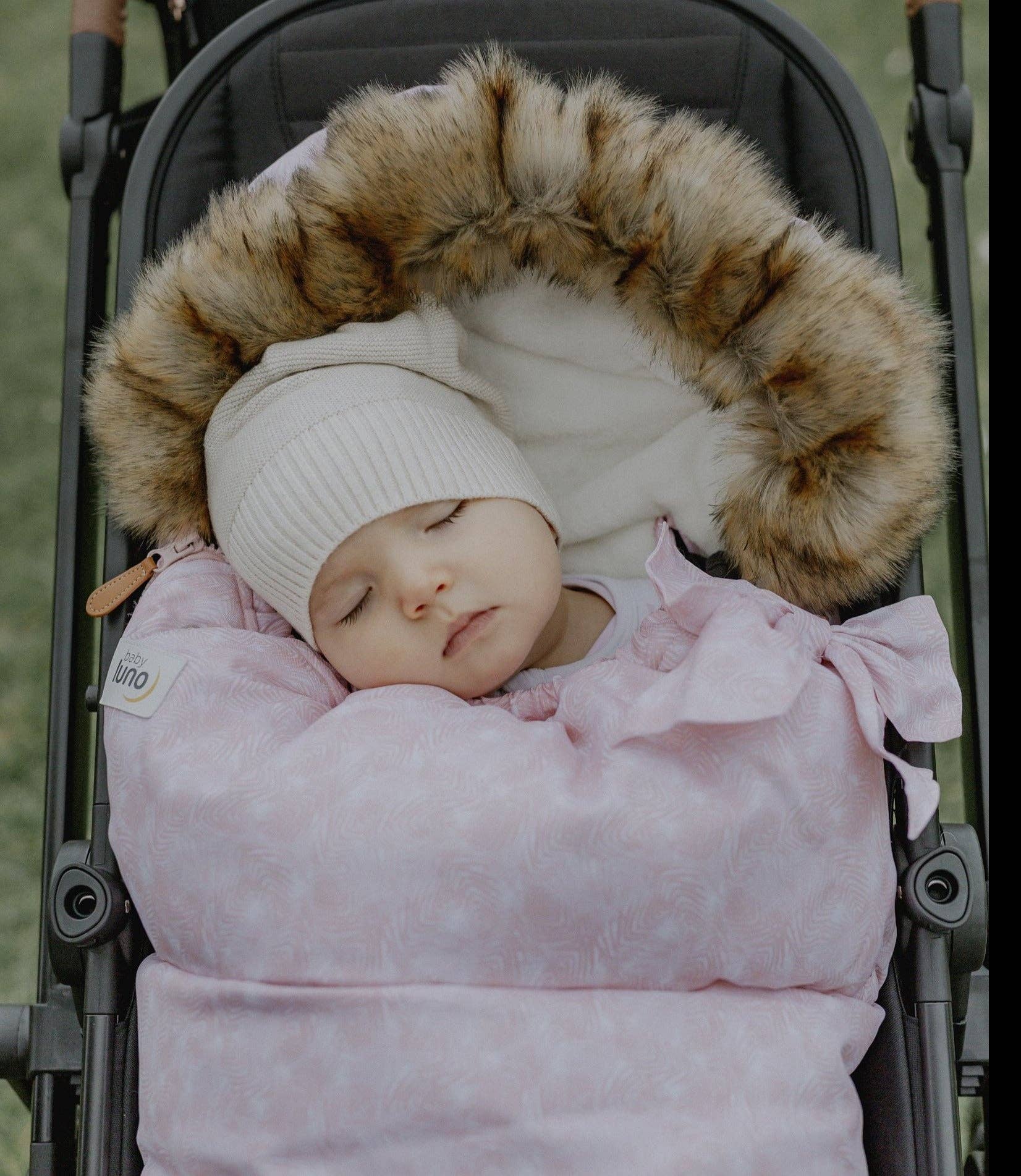 Nordic Footmuff Pram Liner | Pink Feather by Baby luno