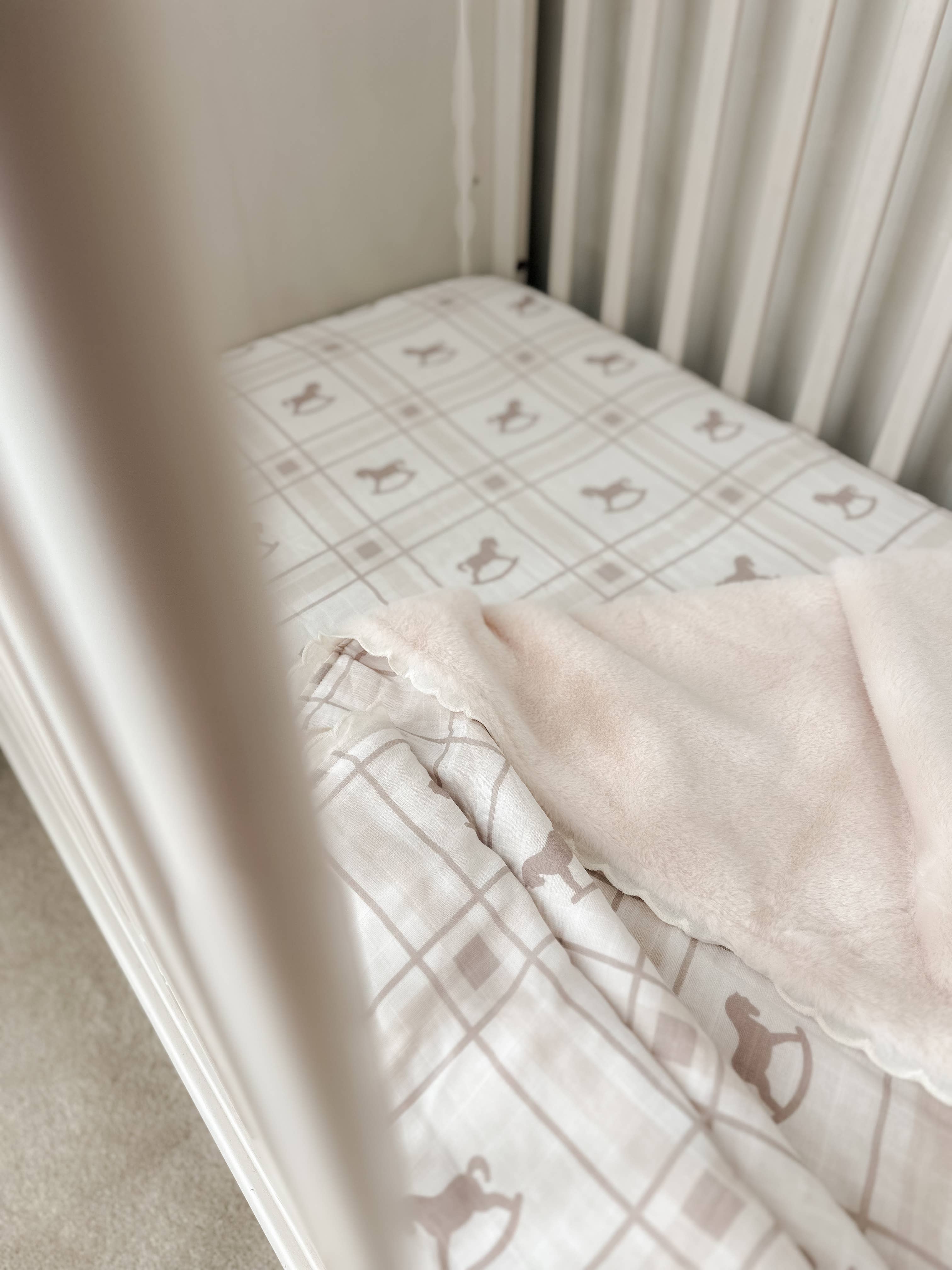 The Rocking Horse Fur Lined Cot Blanket