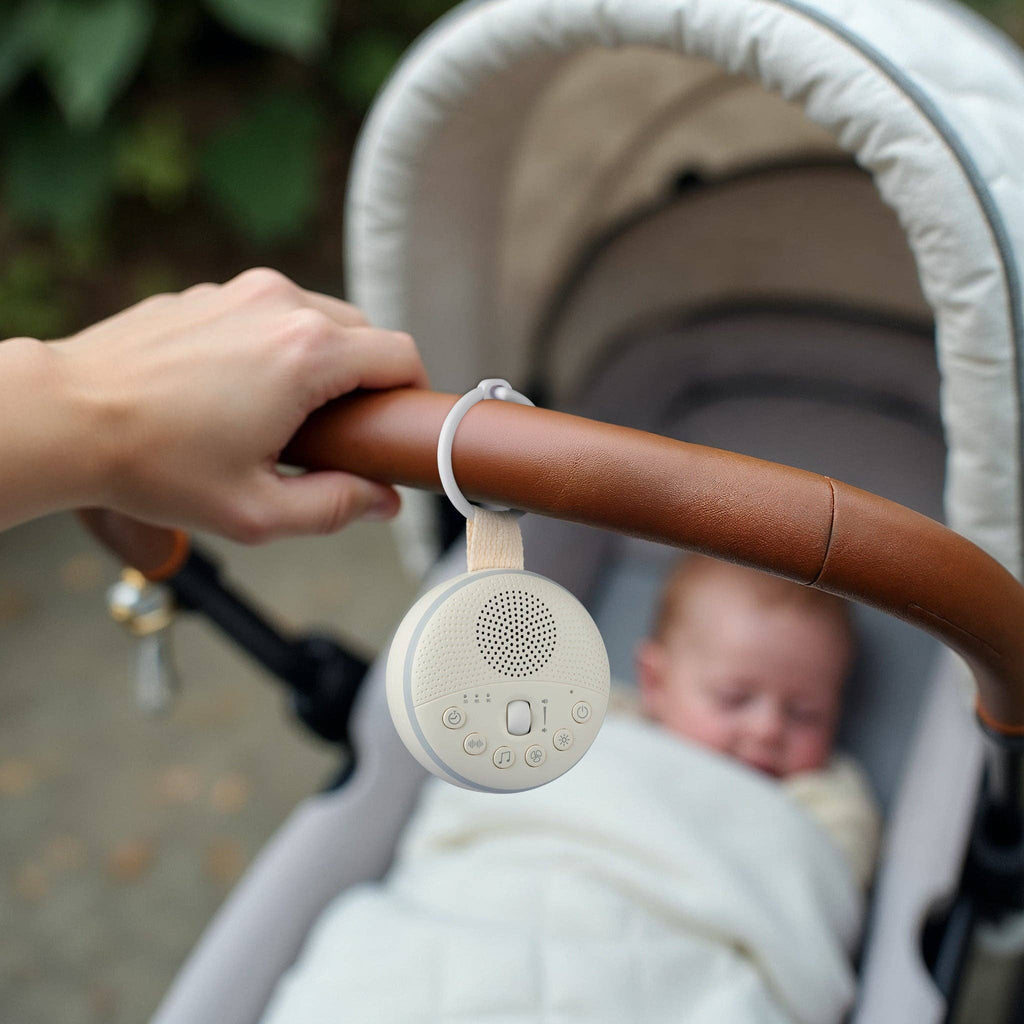 Portable Baby White Noise Machine & Night Light | White & Cream